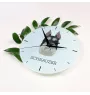 Schnauzer I - geometric wall clock with a picture and the brand name Art-Dog