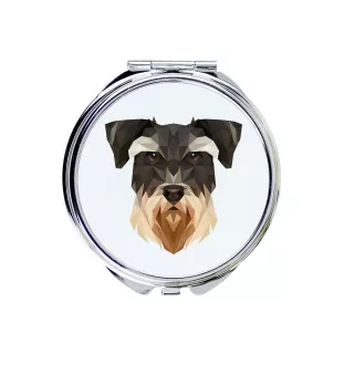 Schnauzer - Spiegel mit Foto und geometrischem Aufdruck der Marke Art-Dog