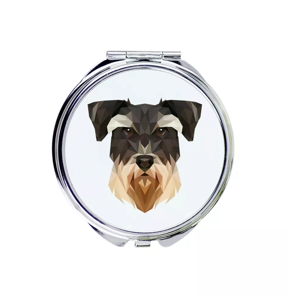 Schnauzer - Spiegel mit Foto und geometrischem Aufdruck der Marke Art-Dog