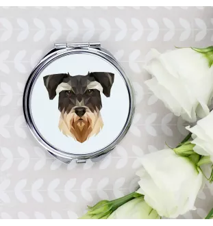Schnauzer - mirror with a geometric design and the brand name Art-Dog