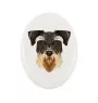 Schnauzer - Fliese mit geometrischem Bild und Schriftzug der Marke Art-Dog