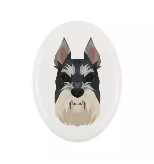 Schnauzer I - Fliese mit geometrischem Bild und Schriftzug der Marke Art-Dog