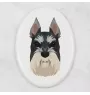 Schnauzer I - a plate with a geometric design and the brand name Art-Dog