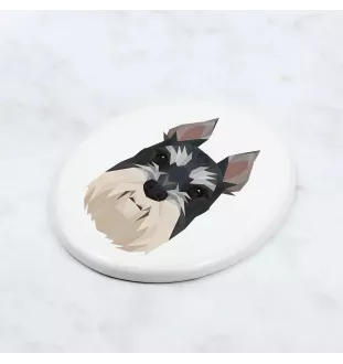 Schnauzer I - a plate with a geometric design and the brand name Art-Dog