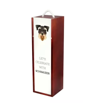 Schnauzer - une boîte géométrique avec une photo et un texte pour le vin de la marque Art-Dog