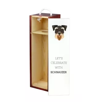 Schnauzer - geometric box with a picture and inscription for wine by Art-Dog