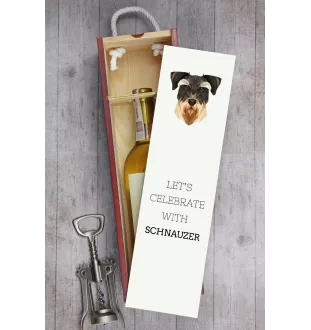 Schnauzer - une boîte géométrique avec une photo et un texte pour le vin de la marque Art-Dog