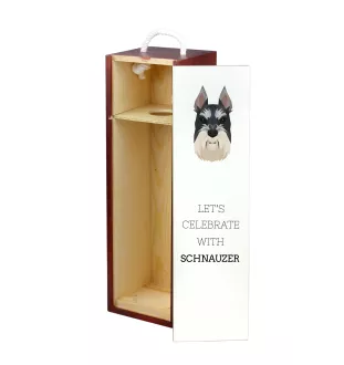 Schnauzer I - geometrische Box mit einem Bild und Schriftzug für Wein der Marke Art-Dog