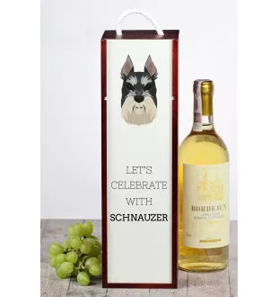 Schnauzer I - geometrische Box mit einem Bild und Schriftzug für Wein der Marke Art-Dog