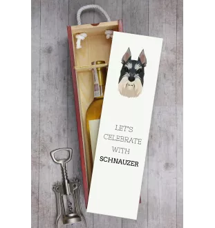 Schnauzer I - une boîte géométrique avec une photo et un texte pour le vin de la marque Art-Dog