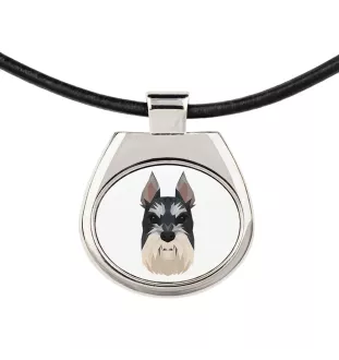 Sznaucer, Schnauzer I naszyjnik geometryczny Art-Dog