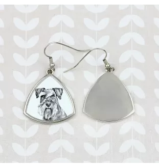 Schnauzer - boucles d'oreilles avec chien, boucles d'oreilles pendantes avec photo, bijoux personnalisés avec impression de la marque Art-Dog