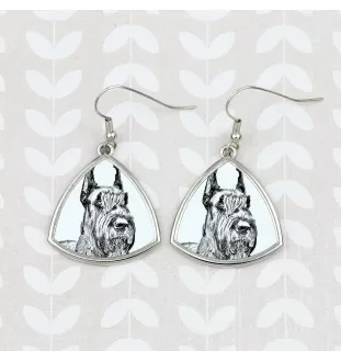 Schnauzer I - dog earrings, hanging earrings with a picture, personalized jewelry with Art-Dog brand print