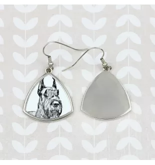 Schnauzer I - dog earrings, hanging earrings with a picture, personalized jewelry with Art-Dog brand print