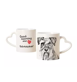 Schnauzer - Tasse mit Hund, entzückende Tasse mit herzförmigem Henkel, universelles Geschenk der Marke Art-Dog