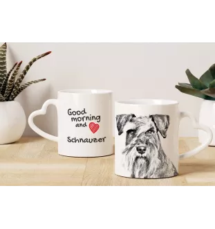 Schnauzer - Tasse mit Hund, entzückende Tasse mit herzförmigem Henkel, universelles Geschenk der Marke Art-Dog