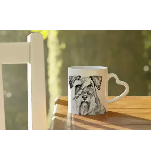 Schnauzer - Tasse mit Hund, entzückende Tasse mit herzförmigem Henkel, universelles Geschenk der Marke Art-Dog