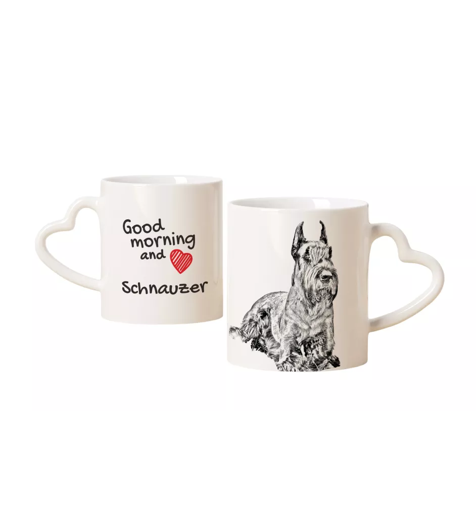 Schnauzer I - Tasse mit Hund, entzückende Tasse mit herzförmigem Henkel, universelles Geschenk der Marke Art-Dog