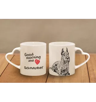 Schnauzer I - tasse avec chien, une tasse adorable avec une anse en forme de cœur, un cadeau universel de la marque Art-Dog