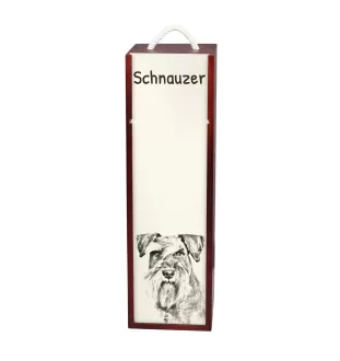 Schnauzer - boîte à vin avec chien, boîte à alcool avec graphisme, boîte cadeau personnalisée de la marque Art-Dog