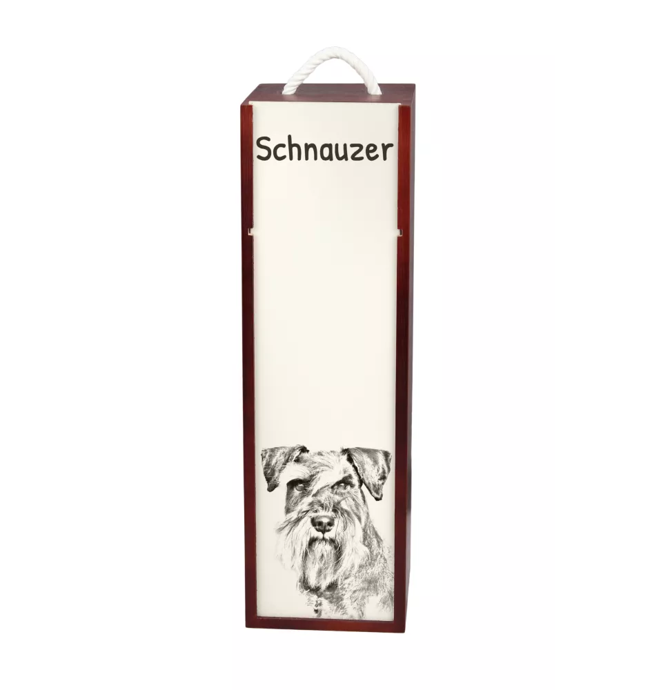 Schnauzer - Weinbox mit Hund, Alkoholbox mit Grafik, personalisierte Geschenkbox der Marke Art-Dog