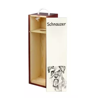 Schnauzer - boîte à vin avec chien, boîte à alcool avec graphisme, boîte cadeau personnalisée de la marque Art-Dog