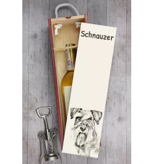 Schnauzer - boîte à vin avec chien, boîte à alcool avec graphisme, boîte cadeau personnalisée de la marque Art-Dog