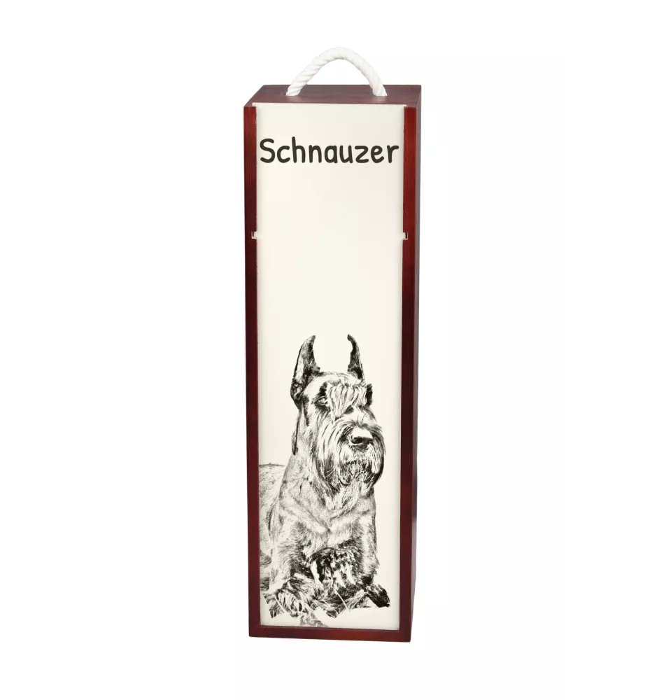 Schnauzer I - Weinbox mit Hund, Alkoholbox mit Grafik, personalisierte Geschenkbox der Marke Art-Dog