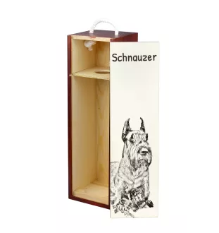 Schnauzer I - boîte à vin avec chien, boîte à alcool avec graphisme, boîte cadeau personnalisée de la marque Art-Dog