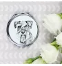 Schnauzer - Pocket mirror with a dog, personalized mirror for a purse, compact mirror with Art-Dog brand print.