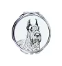 Schnauzer I - Pocket mirror with a dog, personalized mirror for a purse, compact mirror with Art-Dog brand print.