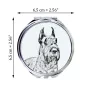 Schnauzer I - Pocket mirror with a dog, personalized mirror for a purse, compact mirror with Art-Dog brand print.