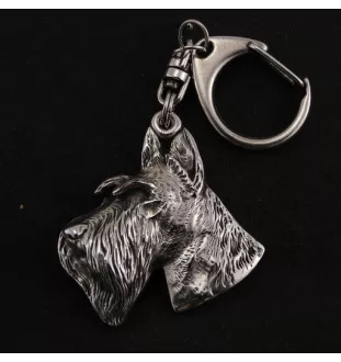 Scottish terrier, Aberdeen Terrier, Scottie, Aberdeenie I - Silver-plated key ring with dog, handbag decoration, backpack pendant by Art-Dog brand