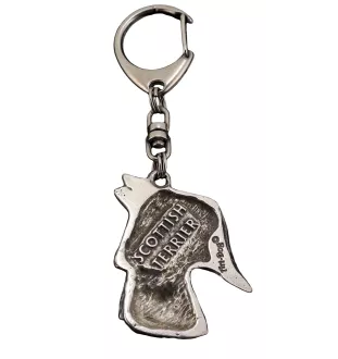 Scottish terrier, Aberdeen Terrier, Scottie, Aberdeenie - Silver-plated key ring with dog, handbag decoration, backpack pendant by Art-Dog brand