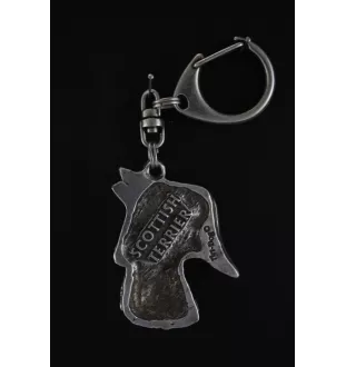 Schottischer Terrier, Scottish terrier - Versilberter Schlüsselanhänger mit Hund, Handtaschen-Dekoration, Rucksack-Anhänger der Marke Art-Dog