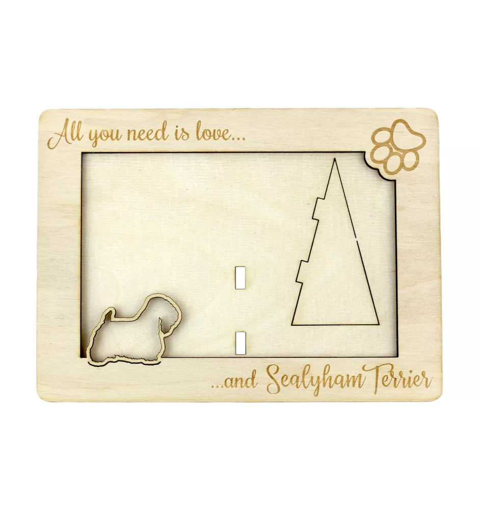 Sealyham Terrier - Cadre photo, cadre en bois gravé, un joli gadget pour l'amoureux des chiens par Art-Dog