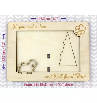 Sealyham Terrier - Cadre photo, cadre en bois gravé, un joli gadget pour l'amoureux des chiens par Art-Dog