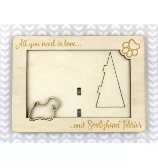 Sealyham Terrier - Cadre photo, cadre en bois gravé, un joli gadget pour l'amoureux des chiens par Art-Dog