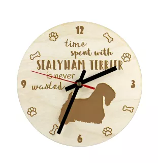 Sealyham Terrier - horloge avec chien, horloge en bois avec gravure, horloge personnalisée par Art-Dog