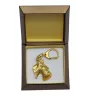 Scottish terrier, Aberdeen Terrier, Scottie, Aberdeenie - Gilded key ring with dog in gift box, handbag decoration, luxury accessory by Art-Dog brand