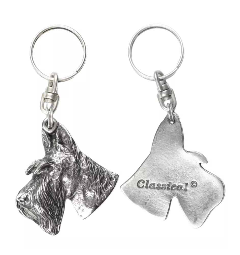 Scottish terrier, Aberdeen Terrier, Scottie, Aberdeenie I - Silver-plated pendant with a dog in a decorative box, handbag decoration, backpack pendant by Art-Dog brand
