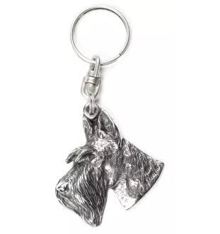 Schottischer Terrier, Scottish terrier I - Versilberter Anhänger mit einem Hund in einer dekorativen Box, Handtaschenschmuck, Rucksackanhänger der Marke Art-Dog