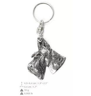 Schottischer Terrier, Scottish terrier I - Versilberter Anhänger mit einem Hund in einer dekorativen Box, Handtaschenschmuck, Rucksackanhänger der Marke Art-Dog