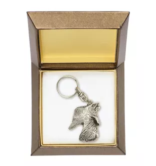 Scottish terrier, Aberdeen Terrier, Scottie, Aberdeenie - Silver-plated pendant with a dog in a decorative box, handbag decoration, backpack pendant by Art-Dog brand