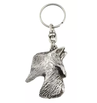 Terrier écossais, Scottish terrier - Pendentif argenté avec un chien dans une boîte décorative, décoration de sac à main, pendentif de sac à dos par la marque Art-Dog