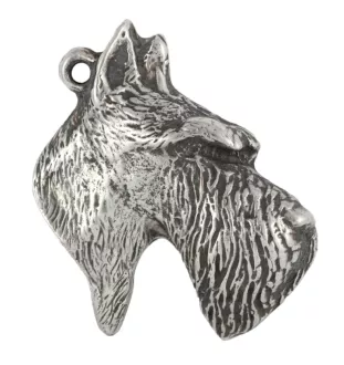 Terrier écossais, Scottish terrier - Pendentif argenté avec un chien dans une boîte décorative, décoration de sac à main, pendentif de sac à dos par la marque Art-Dog