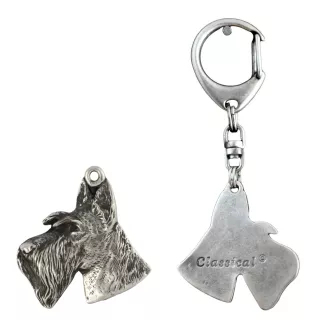 Terrier écossais, Scottish terrier I - Porte-clés argenté avec un chien dans une boîte cadeau, décoration de sac à main, pendentif de sac à dos par la marque Art-Dog