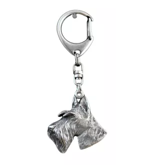 Terrier écossais, Scottish terrier I - Porte-clés argenté avec un chien dans une boîte cadeau, décoration de sac à main, pendentif de sac à dos par la marque Art-Dog