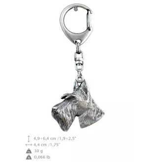 Terrier écossais, Scottish terrier I - Porte-clés argenté avec un chien dans une boîte cadeau, décoration de sac à main, pendentif de sac à dos par la marque Art-Dog