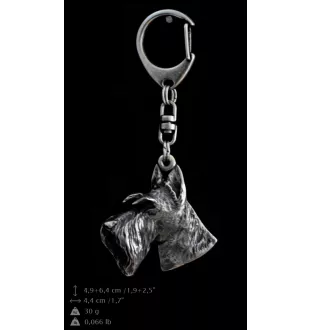 Terrier écossais, Scottish terrier I - Porte-clés argenté avec un chien dans une boîte cadeau, décoration de sac à main, pendentif de sac à dos par la marque Art-Dog